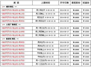 2014年上海高级网页设计培训班招生简章